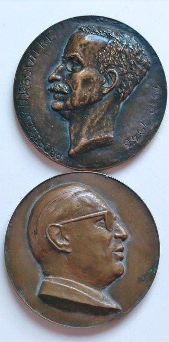 Frankrijk. Lot de 2 médailles en bronze Professeur Henri