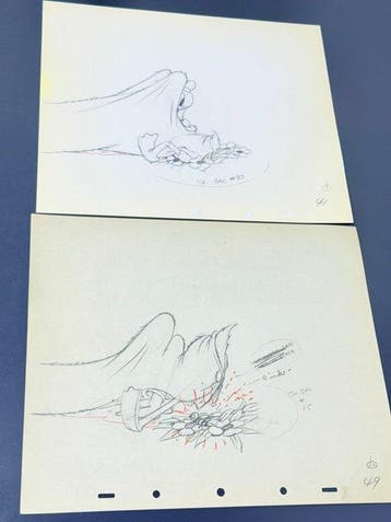 Walt Disney - Donald Duck Productie-tekening + replica