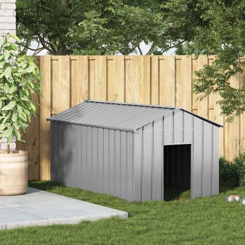 vidaXL Hondenhok met dak 114x202x101 cm gegalvaniseerd staal, Verzenden, Nieuw