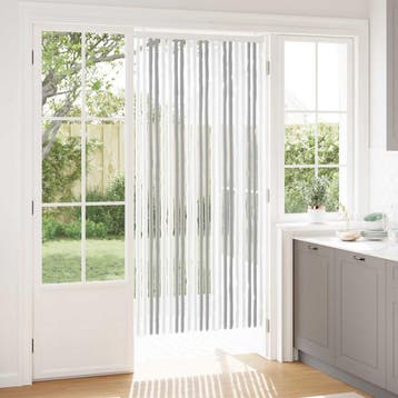 vidaXL Insecten Gordijn Chenille Lichtgrijs en wit 90 x 200, Verzenden, Nieuw