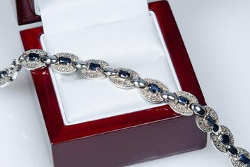 Zonder minimumprijs - Armband - 925 zilver - 5.00 ct saffier, Nieuw