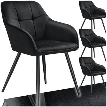 Eetkamerstoel Marilyn, fluweeloptiek, gestikt patroon, Huis en Inrichting, Stoelen, Verzenden, Nieuw