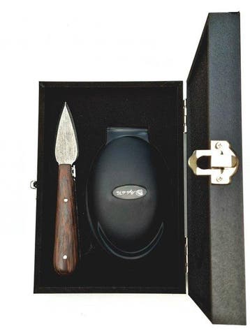 Laguiole - Oyster Knife & Oyster holder - Wengé Black handle, Antiquités & Art