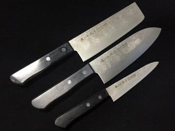 New Set of 3 Noshu Masamune Japanese Knives - Santoku,
