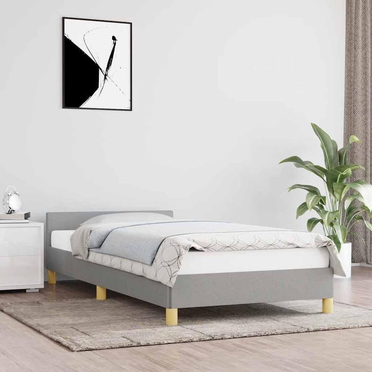 Bedframe 90x200cm | Retour Deal | Snel beslissen, Huis en Inrichting, Slaapkamer | Bedden, 90 cm, 200 cm, Grijs, Zo goed als nieuw