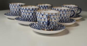 Lomonosov Imperial Porcelain Factory - Koffieservies voor 6