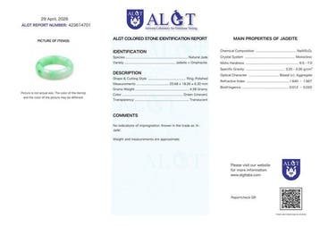 ALGT-gecertificeerd - Meesterlijke natuurlijke jadeietring -