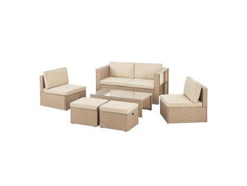 Veiling - Polyrotan Loungeset / Tuinset Salou - Crème, Nieuw