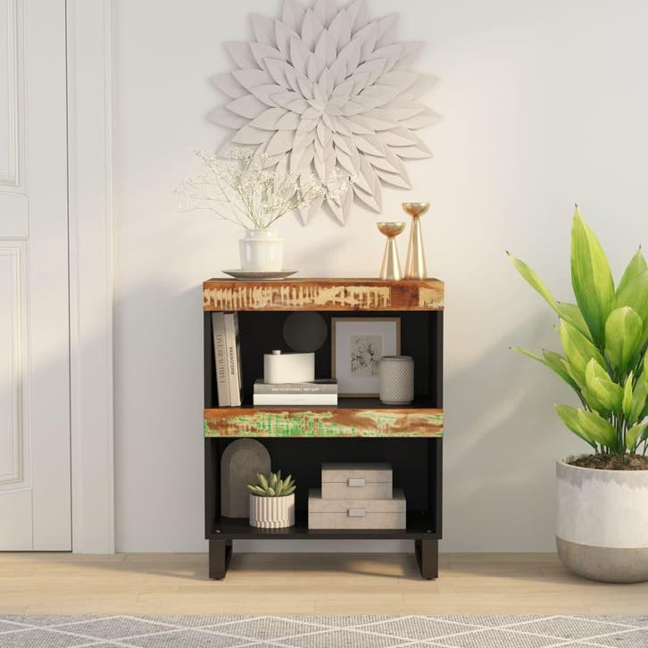 vidaXL Bijzetkast 60x33x75 cm massief gerecycled hout, Maison & Meubles, Chambre à coucher | Tables de chevet, Envoi