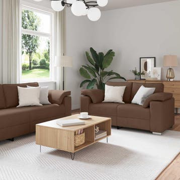 vidaXL bank / zetel 2 st Bruin Stof, Verzenden
