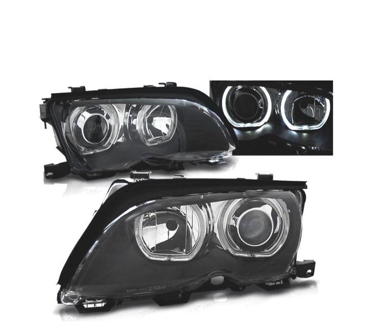PHARES BMW E46 01-05 LED ANGEL EYES NOIR, Auto-onderdelen, Verlichting, Verzenden