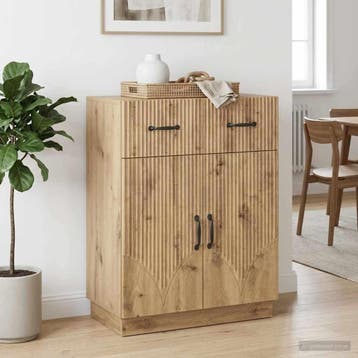 vidaXL Dressoir Artisanaal eiken 66 x 34,5 x 87 cm Bewerkt, Verzenden