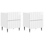 vidaXL Nachtkastje met lade 2 pcs Hoogglans Wit 43 x 34,5 x, Verzenden, Nieuw