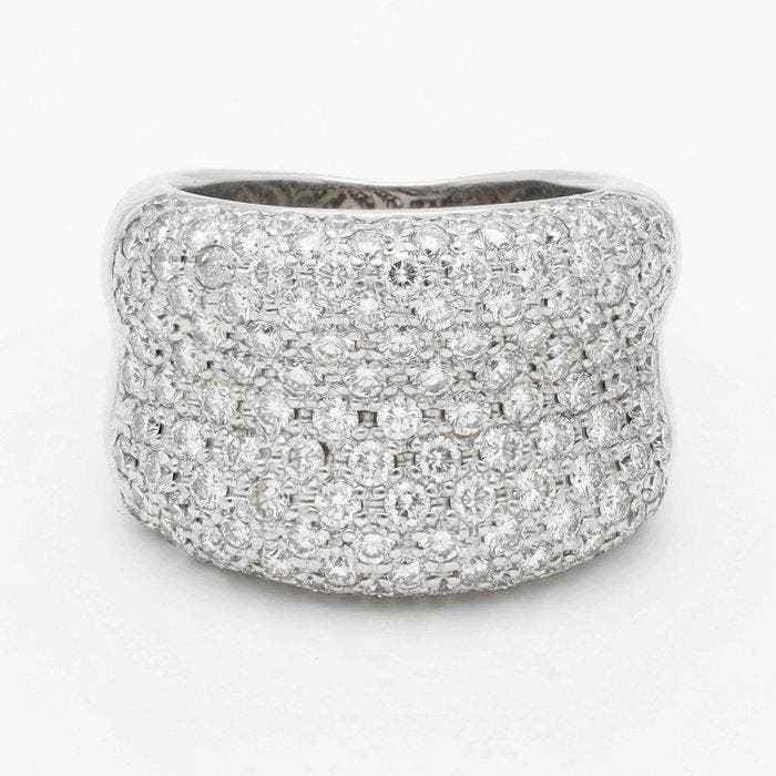Ring - 18 karaat Witgoud Diamant (Natuurlijk), Bijoux, Sacs & Beauté, Bagues
