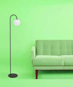 Herstal - Lamp - Ballon vloerlamp zwart - Glas, Staal -