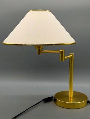 Trio Leuchten Messing Tischlampe mit Gelenkarm - Lampe de