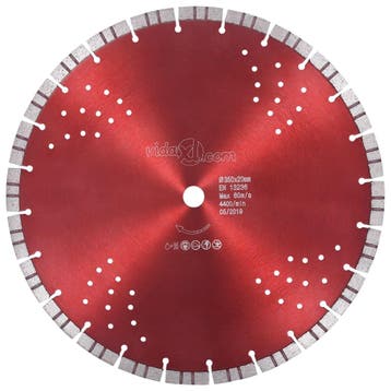 vidaXL Diamantzaagblad met turbo en gaten 350 mm staal, Verzenden, Nieuw