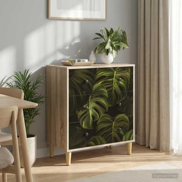 vidaXL Ladekast ELBURG Palmbladerenprint 66 x 36,5 x 75 cm, Verzenden, Nieuw