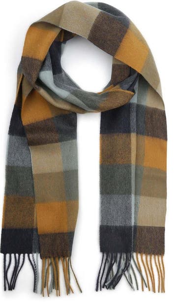 Barbour Sjaal Tattersall Blauw Beige maat  Heren, Verzenden