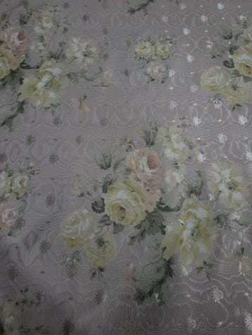 Winterse roos in shabby chic-stijl - Textiel - 600 cm - 145