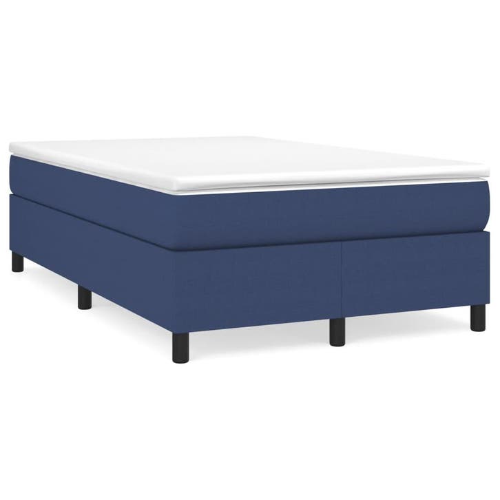 vidaXL Boxspring met matras stof blauw 120x190 cm, Huis en Inrichting, Slaapkamer | Bedden, Nieuw, Verzenden