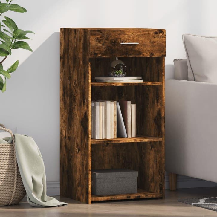 vidaXL Dressoir 45x42,5x93 cm bewerkt hout gerookt, Huis en Inrichting, Kasten | Dressoirs, Nieuw, Verzenden