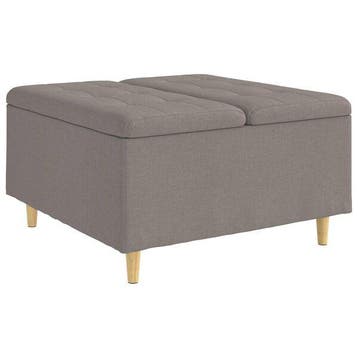 Ottoman rangement taupe 80x80cm - Retour - 51% de remise, Maison & Meubles, Verzenden, Modern