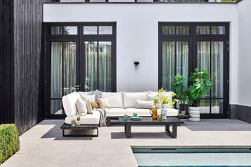 Suns Nardo aluminium loungeset Matt black met Naturel