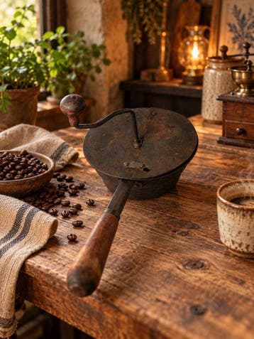 Koffiepot - Plaatijzer - Antieke koffiebrander