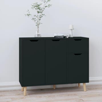 vidaXL Dressoir 90x30x72 bewerkt hout zwart, Huis en Inrichting, Kasten | Dressoirs, Verzenden, Nieuw