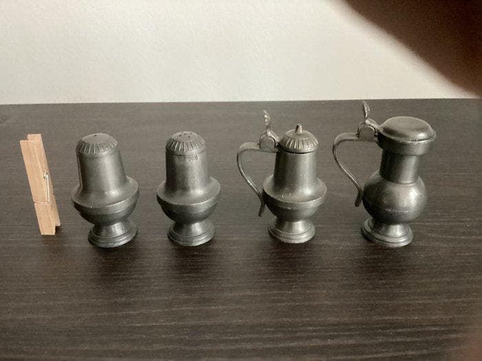 Tinnen figuurtje - Tinnen miniaturen (9) - Tin, Antiek en Kunst, Curiosa en Brocante
