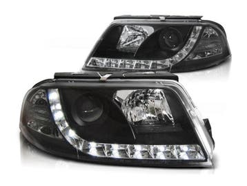 True LED DRL koplampen Black geschikt voor VW Passat 3BG, Auto-onderdelen, Verzenden, Nieuw, Volkswagen