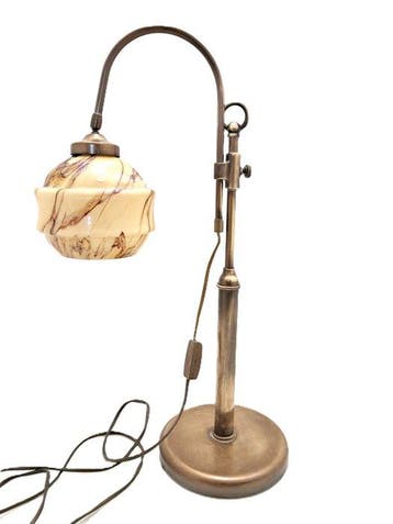 Lampe de table - Laiton, Verre - 60 centimètres