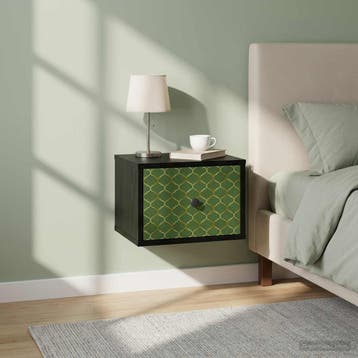 vidaXL Wandkastje voor Bed GELEEN Zwart eiken 36 x 33 x 25, Verzenden