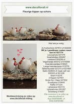 Fleurige kippen op schors makkelijk paasstuk stel zelf je, Nieuw