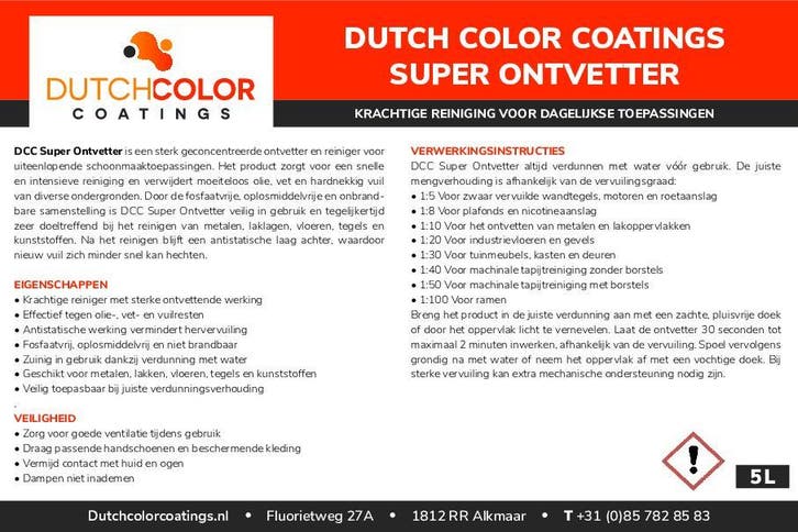 DCC Super Ontvetter 5L, Doe-het-zelf en Bouw, Verf, Beits en Lak, Nieuw, Verzenden