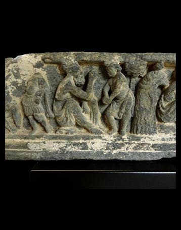 Gandhara Schist - Fries Grieks-boeddhistische - Scène uit