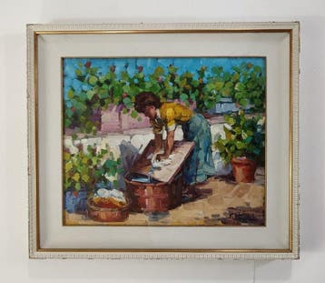 Francesco De Maio (1926) - Lavanderina in esterno