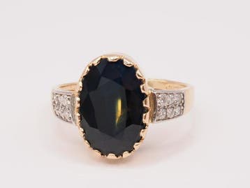 Zonder minimumprijs - Ring - 14 karaat Geel goud - 7.64ct., Handtassen en Accessoires, Nieuw