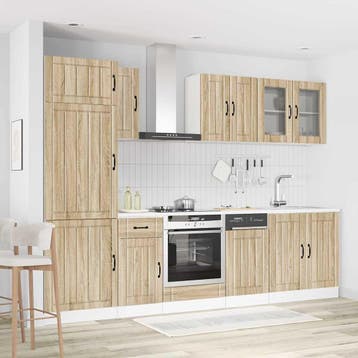 vidaXL 8-delige Keukenkastenset Lucca bewerkt hout sonoma, Verzenden, Nieuw