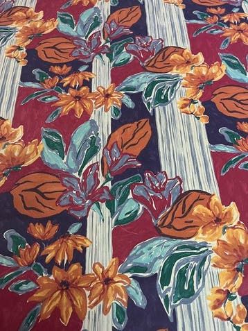 Prachtige stof met bloemmotief in Pop Art-stijl - Textiel -, Antiek en Kunst