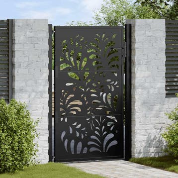 vidaXL Poort met golfontwerp 100x150 cm staal zwart, Verzenden, Nieuw