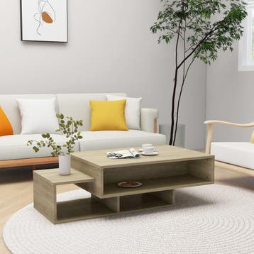 vidaXL Salontafel 105x55x32 cm bewerkt hout sonoma, Verzenden, Nieuw