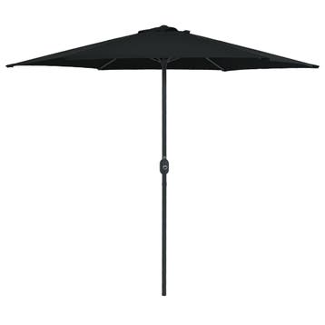 vidaXL Parasol met aluminium paal 270x246 cm zwart, Verzenden, Nieuw