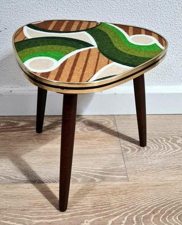 Bijzettafel - Hout - Vintage bloemenplankje