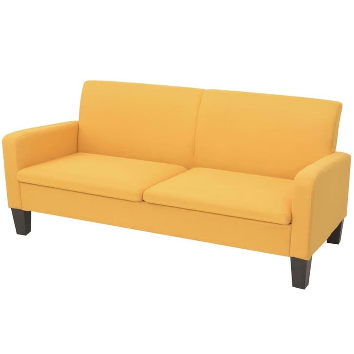 vidaXL Driezitsbank / zetel 180x65x76 cm geel, Huis en Inrichting, Zetels | Zetels, Nieuw, Verzenden
