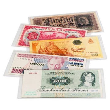 Leuchtturm. 300 x Banknote sleeves - crystal clear