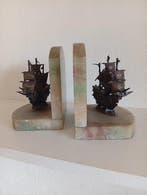 Serre-livres (2) - Fonte, Onyx - Italie maritime vintage