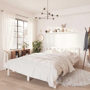 vidaXL Bedframe massief grenenhout wit 160x200 cm, Verzenden, Nieuw