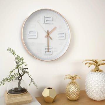 vidaXL Wandklok koper-look 30 cm, Verzenden, Nieuw